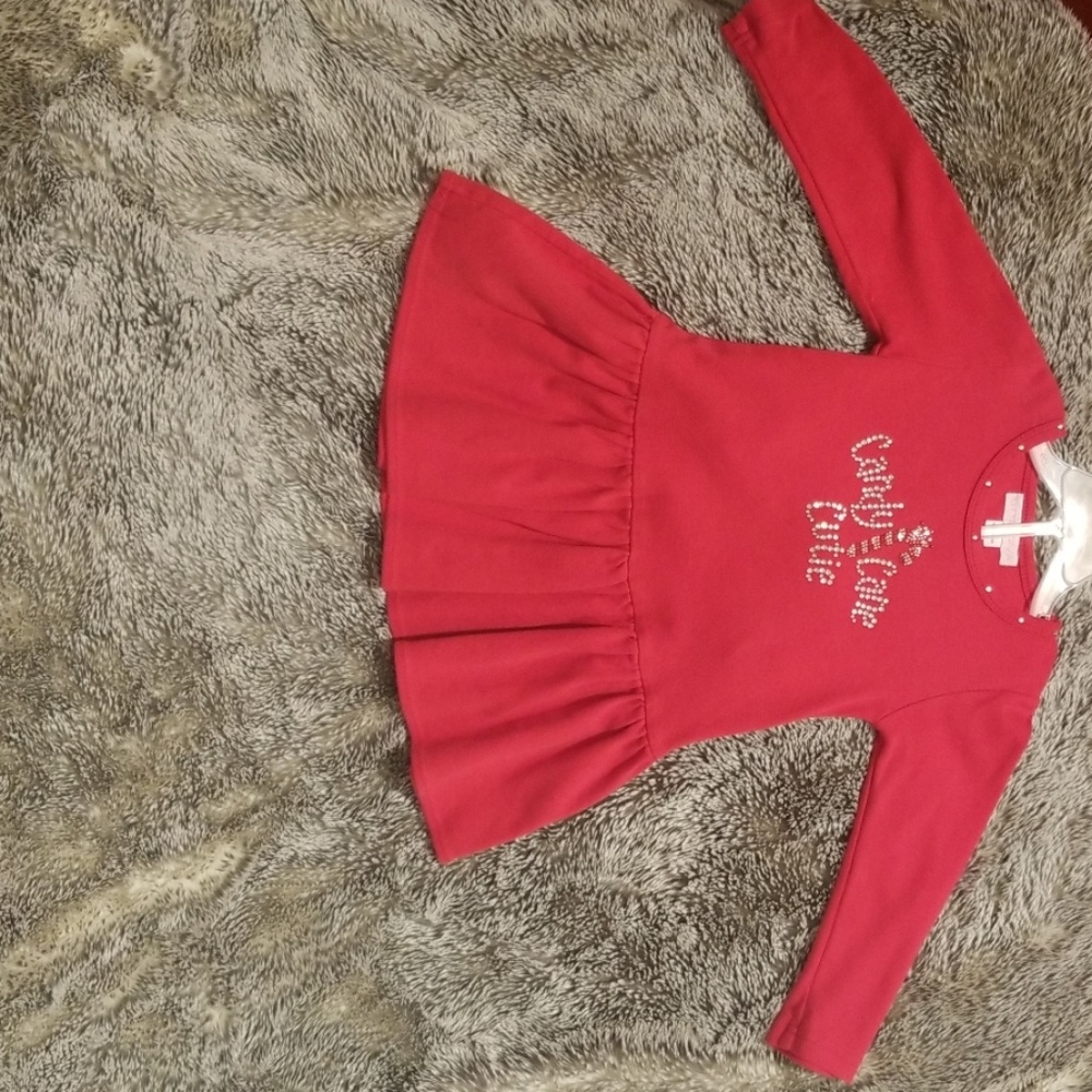 Girls Xmas dress with silver rhinestones